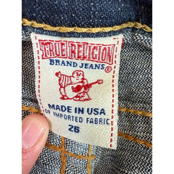 True Religion Joey Studded Jeans Size 26 Ultra Low Rise Y2K Flare Excellent Cond - Picture 10 of 12